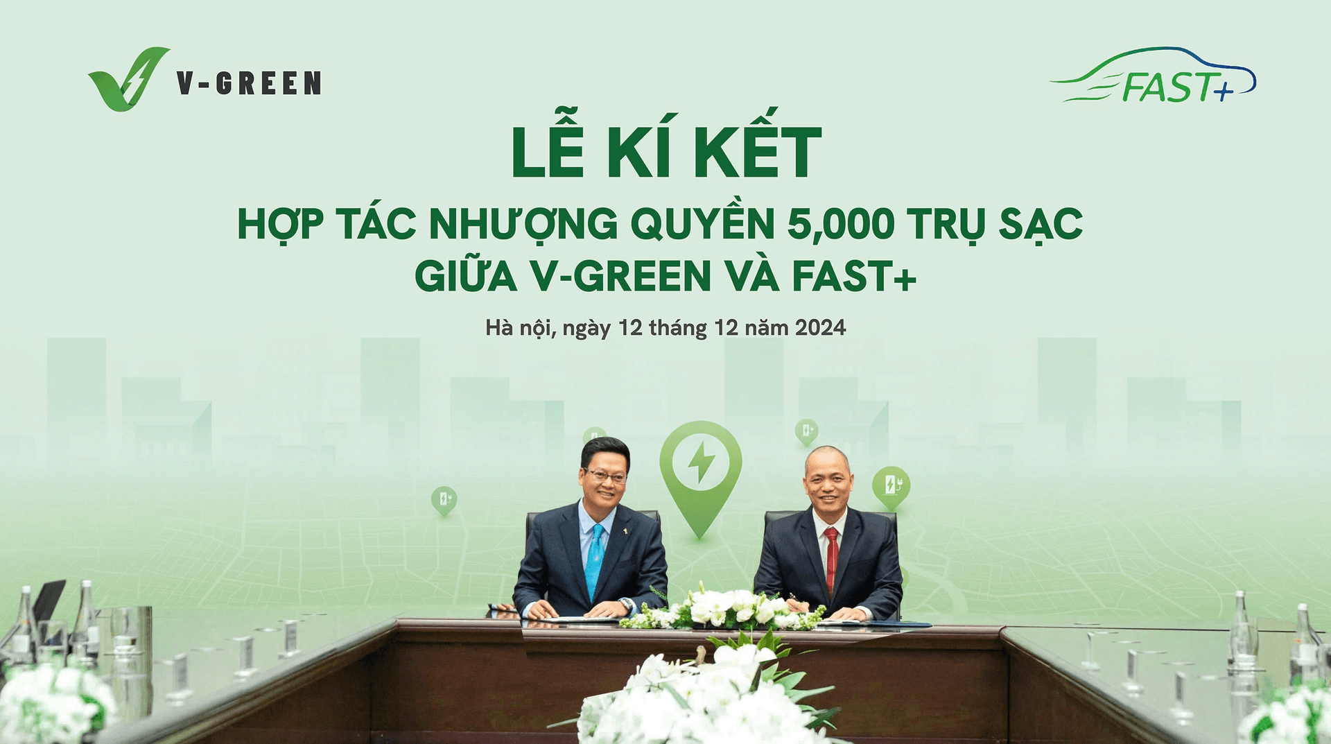 V-GREEN cooperates with FAST+ to deploy 5,000 electric vehicle charging stations