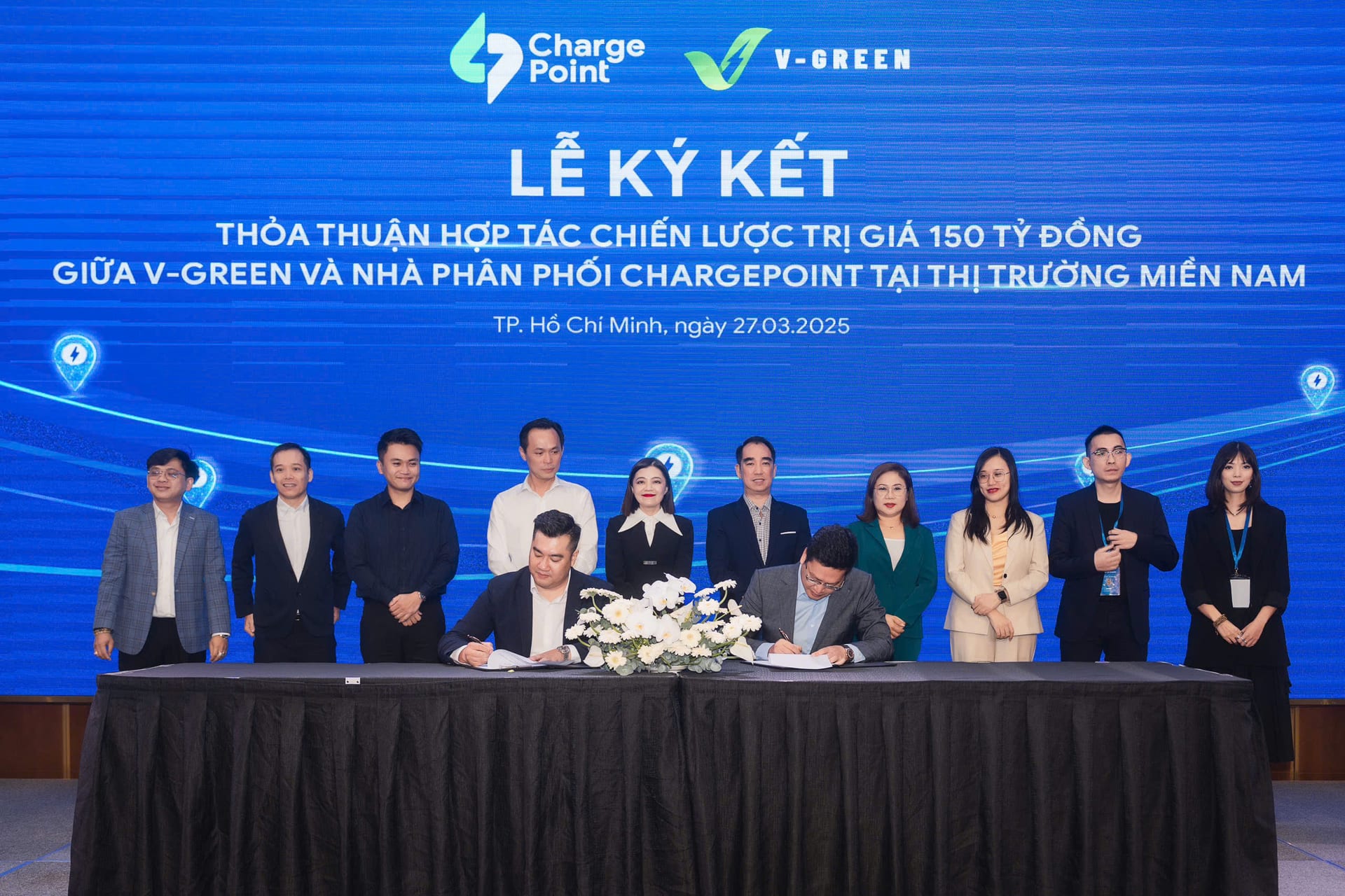 V-GREEN AND CHARGEPOINT SIGN AGREEMENT TO DEPLOY MULTI-UTILITY EV VINFAST CHARGING STATIONS